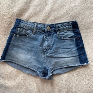 Two Tone Denim Shorts